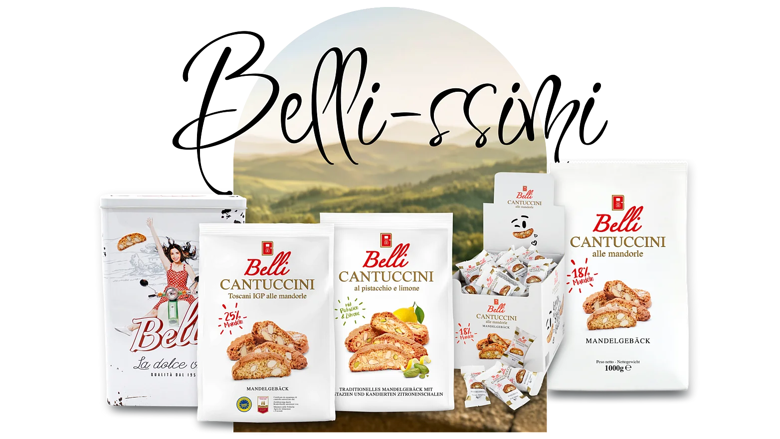 Produktsortiment Belli Cantuccini in der Übersicht